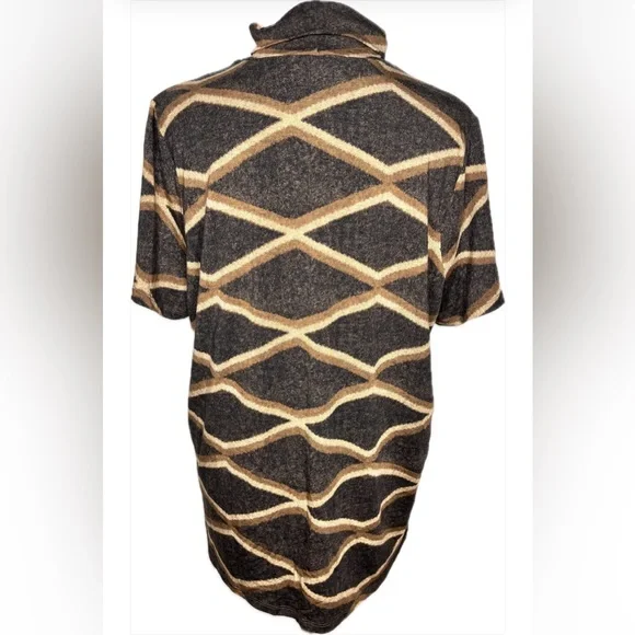 NWT - Lauren Ralph Lauren Diamond Print Turtle Neck Blouse Size 1X - Picture 5 of 7